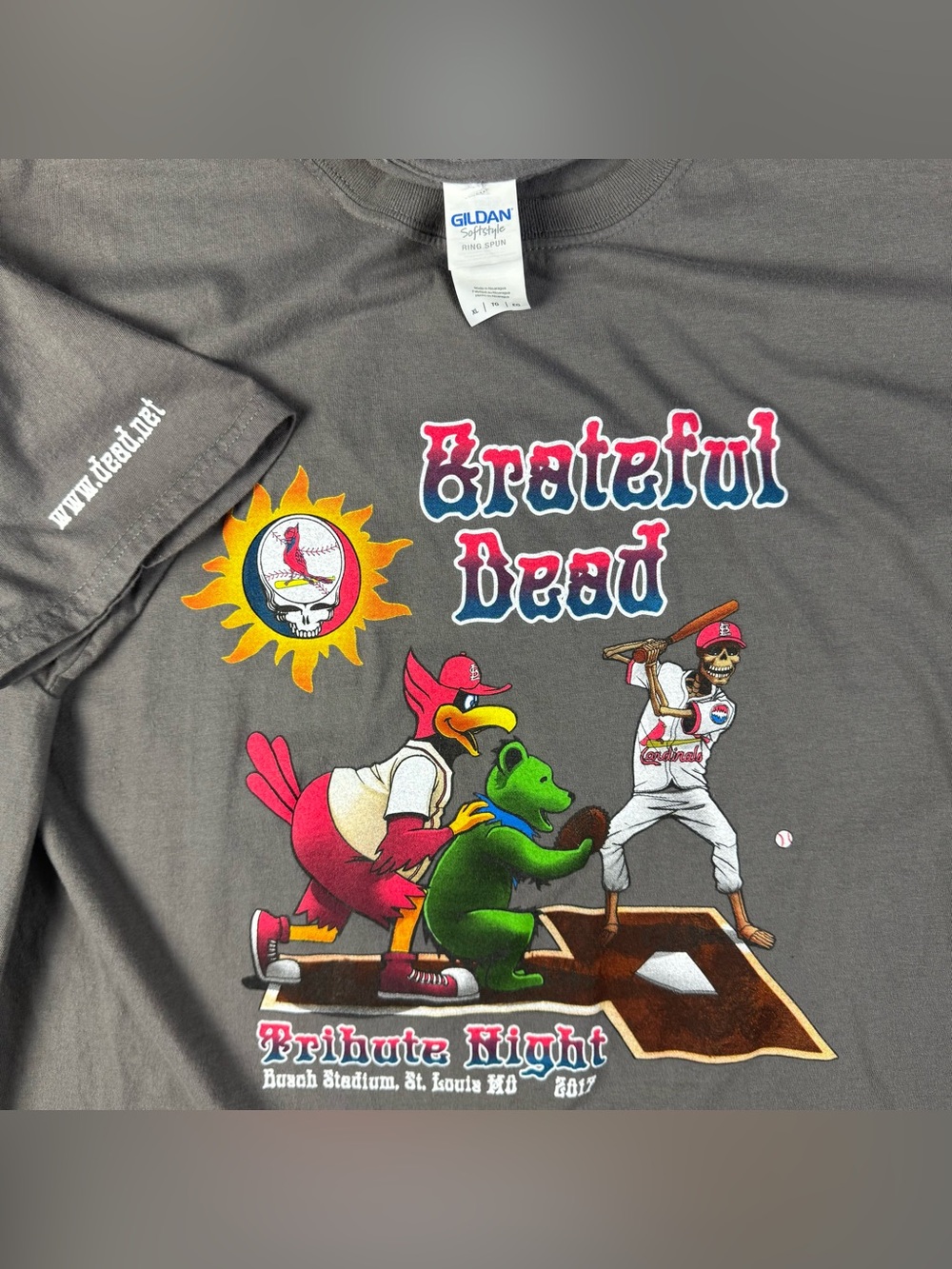 Grateful Dead T-Shirt XL Gildan Tee Tribute Night 2017 Busch Stadium St. Louis